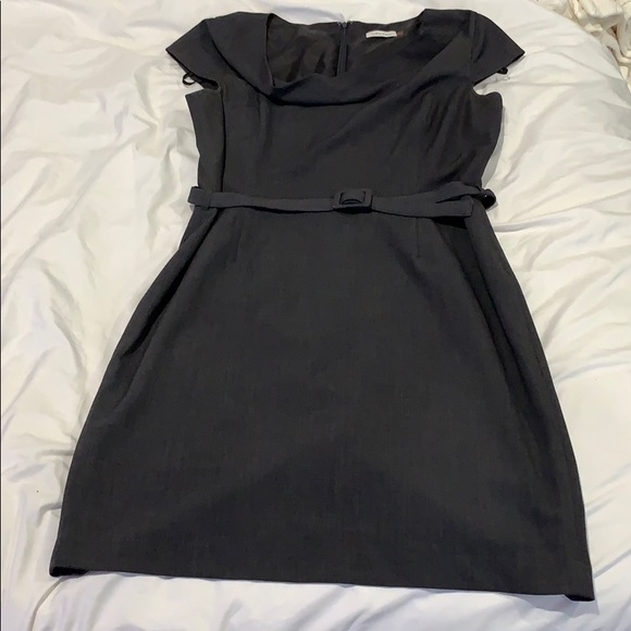 Calvin Klein Grey Cowl Neck Suit Dress - Picture 1 of 4